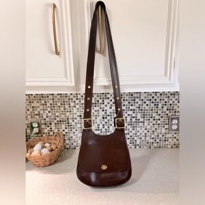 #9988 vintage coach saddle bag brown
